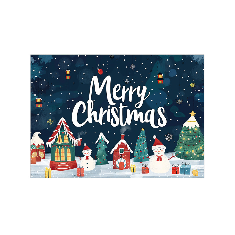 クロスボーダーAmazonクリスマスグリーティングカード手書き感謝祝福メッセージカードギフトデコレーション小さなカード英語版|undefined