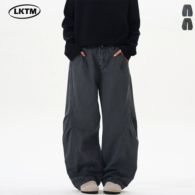 Мужские штаны LKTM #American ретро помытые смятые расширенные повседневные штаны, стиль уличной моды бренд slim Scimitar pants