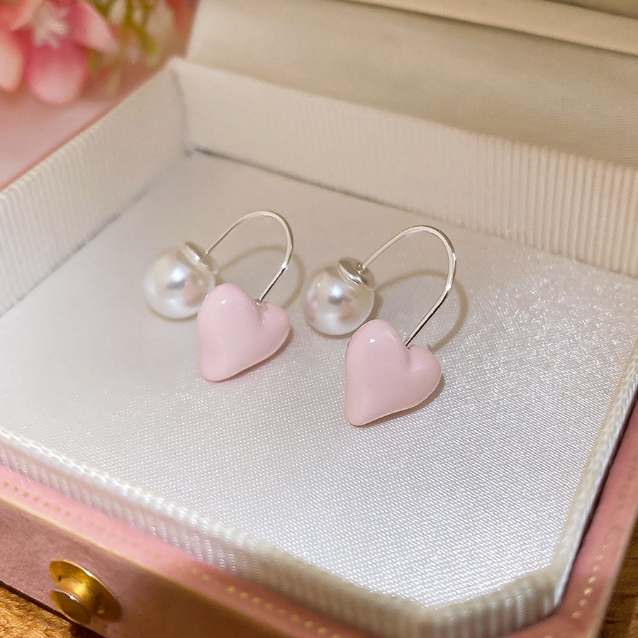 Aguja de plata Corea del Sur diamante Opal flor pendientes diseño fresco Rosa pendientes moda pendientes dulces al por mayor
