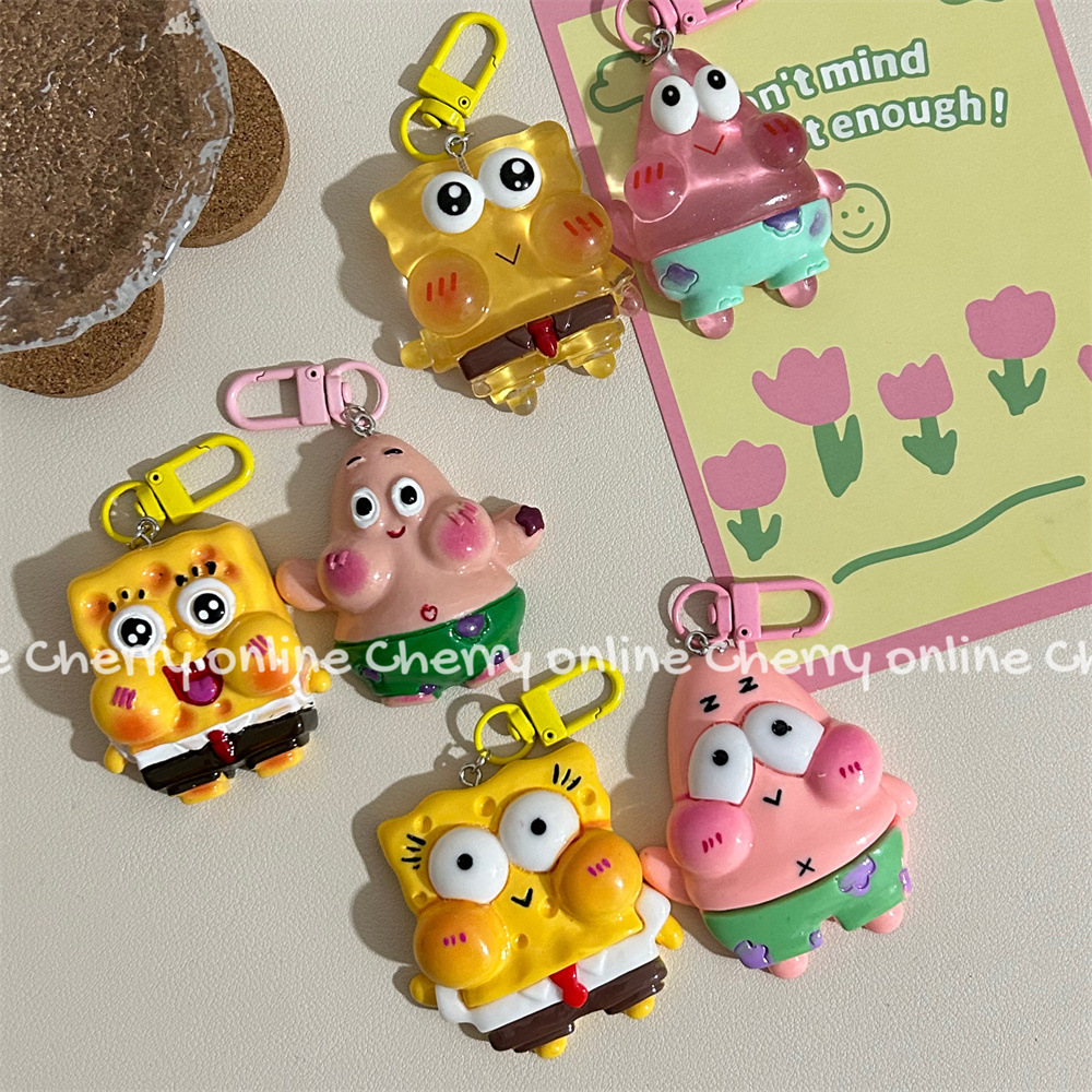 Esponja luminosa bebé llavero Paida estrella novias colgante bolsa de dibujos animados lindo adornos regalo la muchacha dulce