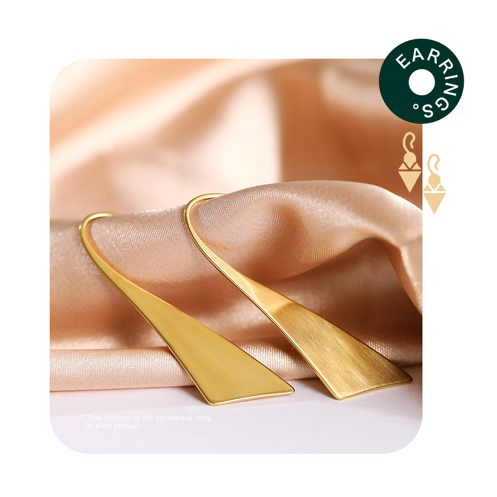 Simple Style Geometric Stainless Steel Plating Drop Earrings 1 Pair