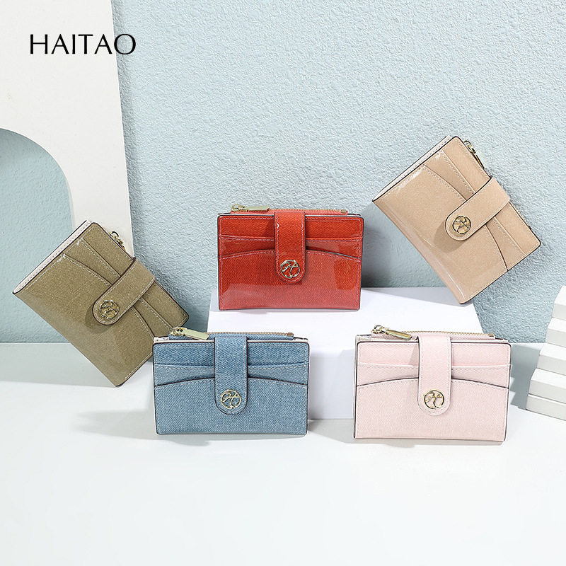 20% de descuento corto bolso de mujer color caramelo brillante multi-tarjeta nuevo bolso de cambio