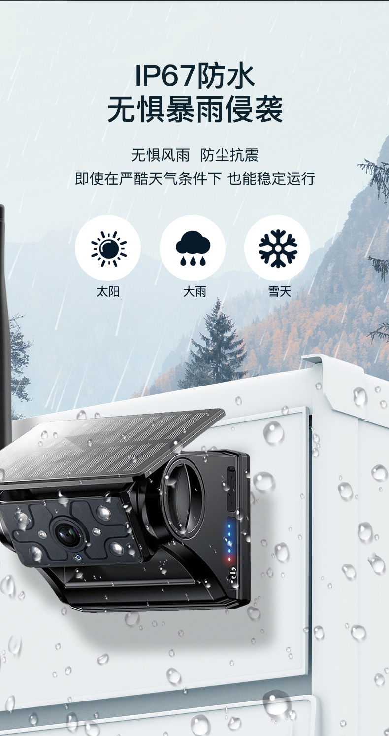 Amazon Private Model 5inch Solar Battery Charging Camera Digital Wireless Reversing Rear View Image Display
