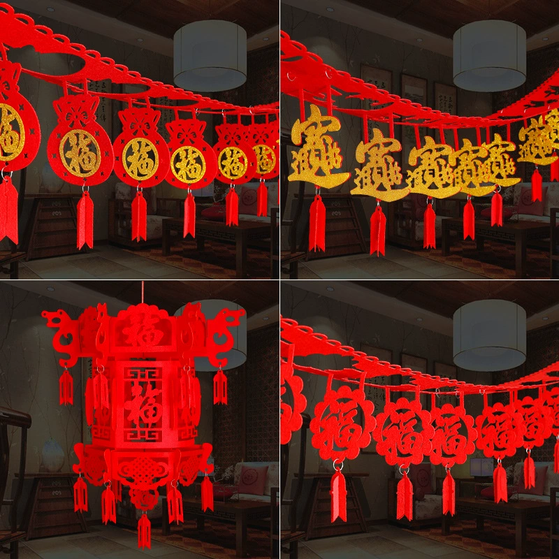 Украшение к весеннему фестивалю и Новому году Fu Zi Lahua, новогодняя лавка, подвеска-фонарик, годовой праздник, оформление, новогодняя подвеска