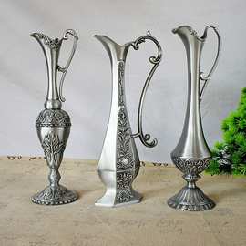 花瓶金属工艺品古锡复古家居装饰品精工制造金属质感开业入住送礼