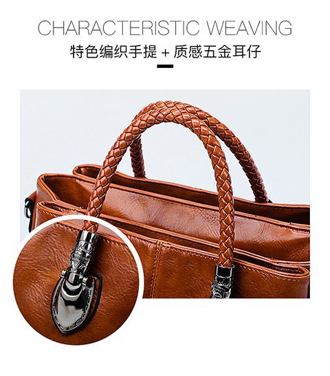 European and American retro women's bag trend, new cross-border hand-held shoulder crossbody bag made of oil wax leather for export, one piece, global consignment undefined