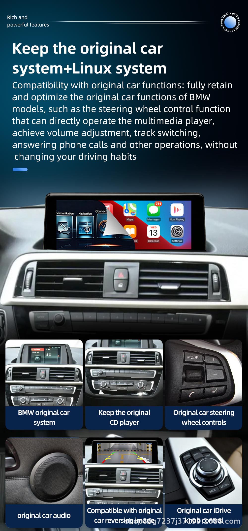 8.8inch Suitable for BMW 1 Series F20 Android central control screen car navigation reversing camera Bluetooth GPS all-in-one device