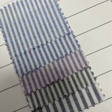 现货供应全棉牛津纺条子衬衫面料 170g平纹色织全工艺衬衣条纹布