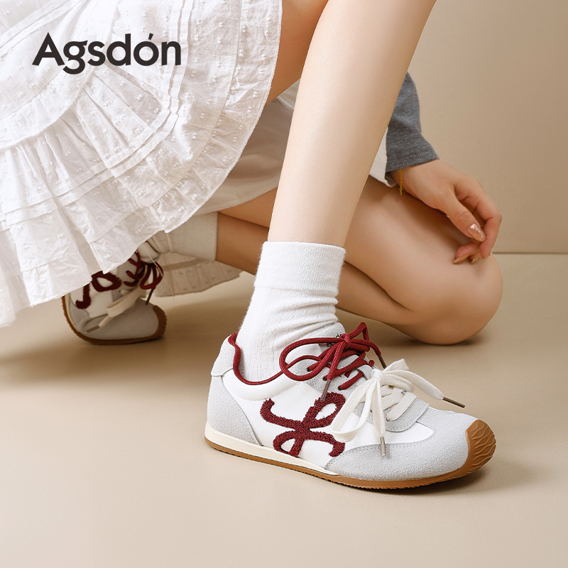 Augu Shiden retro zapatos de entrenamiento de mujeres 2025 nuevo otoño de suela gruesa ballet Gump zapatos deportivos hermosos zapatos casuales