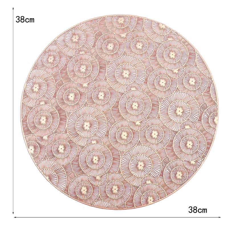 Alfombrilla de PVC redonda romántica francesa transfronteriza Alfombrilla de aislamiento de café creativo Almohadilla de lujo ligera de alta calidad Aislamiento térmico e impermeable