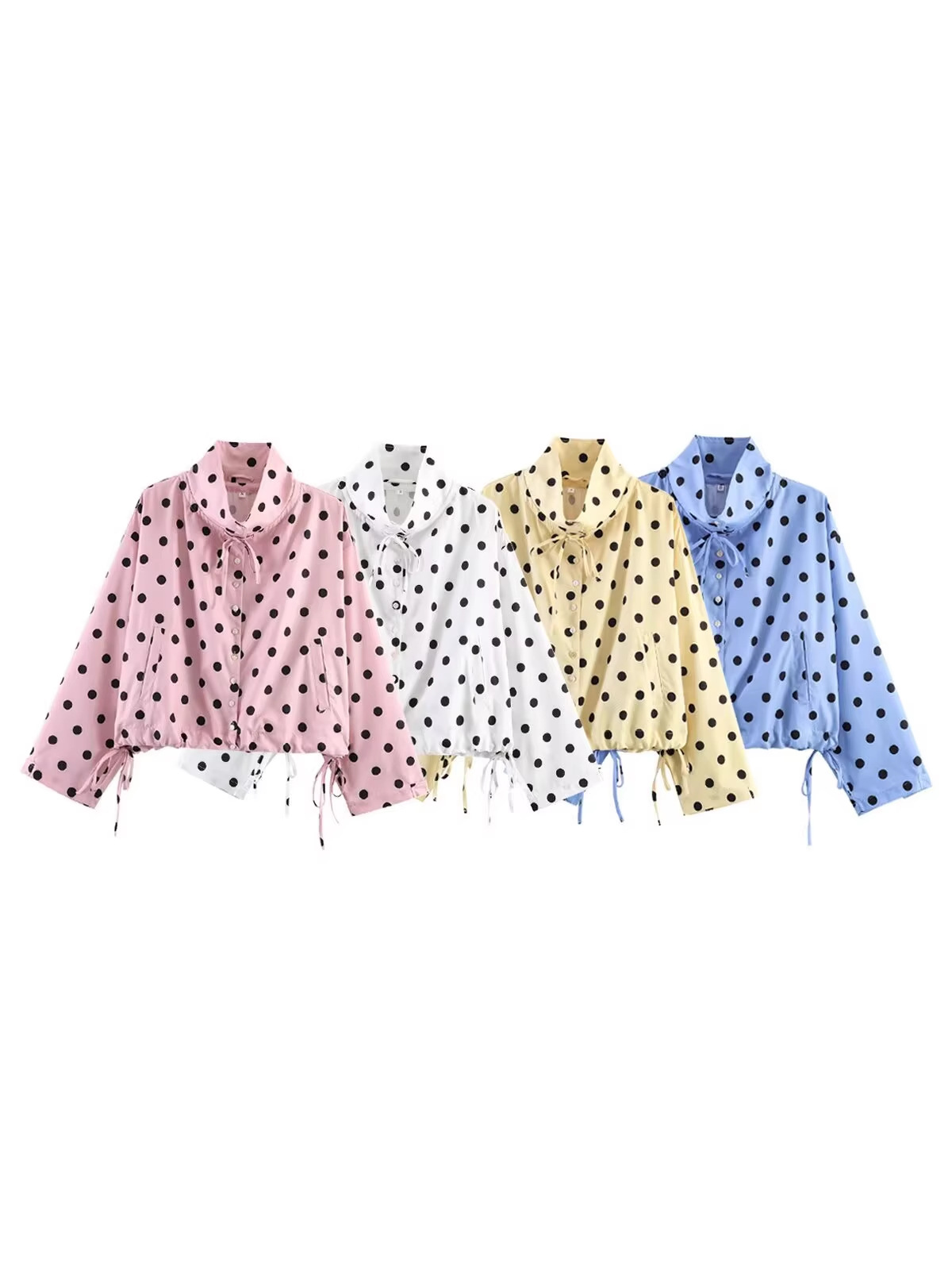 Qadın uzunqol köynək jaket, güllü naxışlı, bahar üçün
