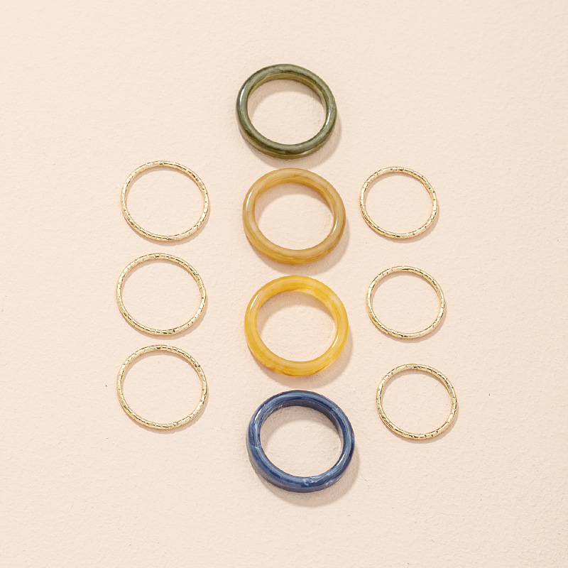 Korean Simple Acrylic Ring Set display picture 5