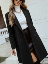 R 54791 Double Breasted Wool Coat �ﶬ���Ӵ��� �羳�W��