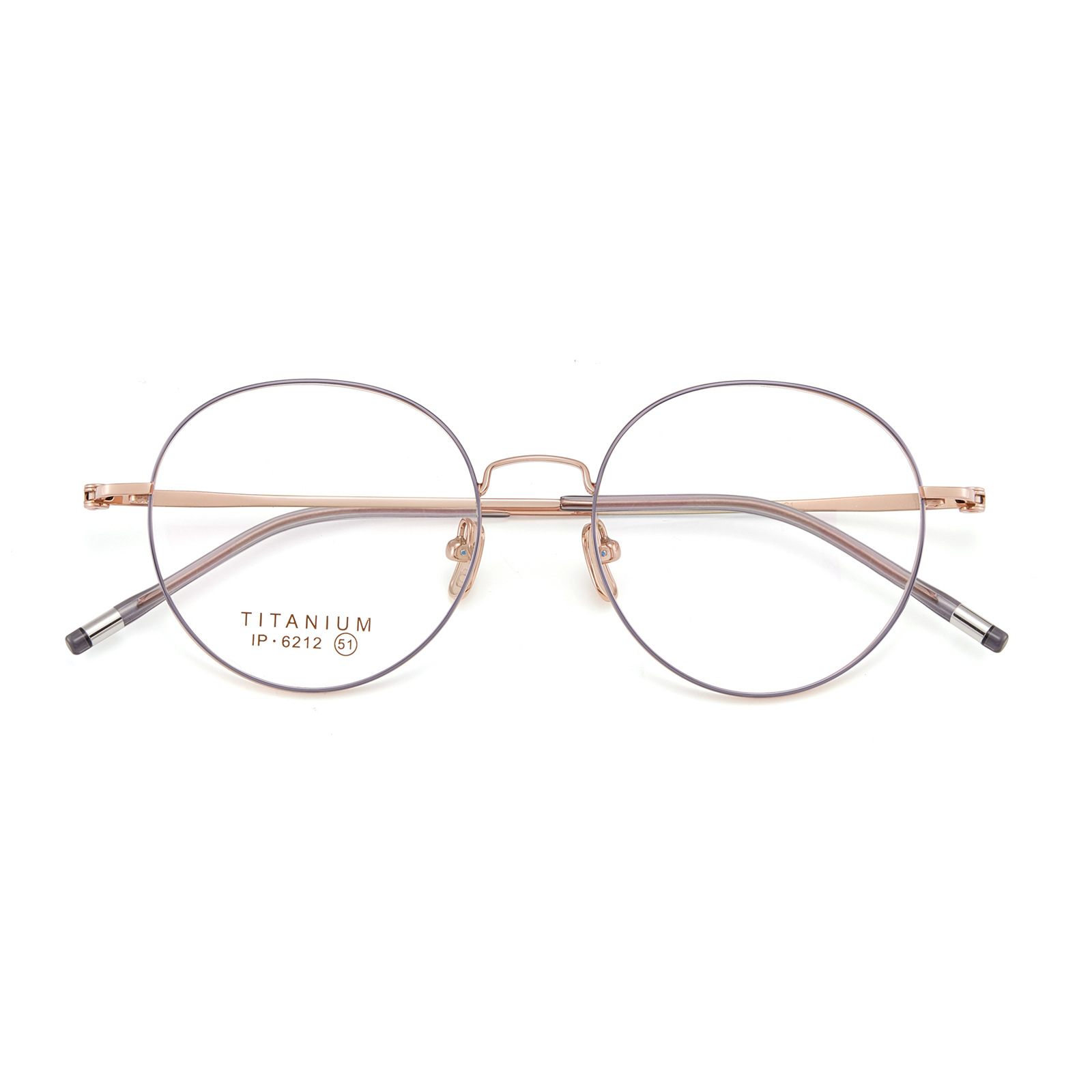 Color de alta calidad retrógrado redondo marco de gafas de titanio puro V0SS antideslizante con la corta de la miopía al por mayor