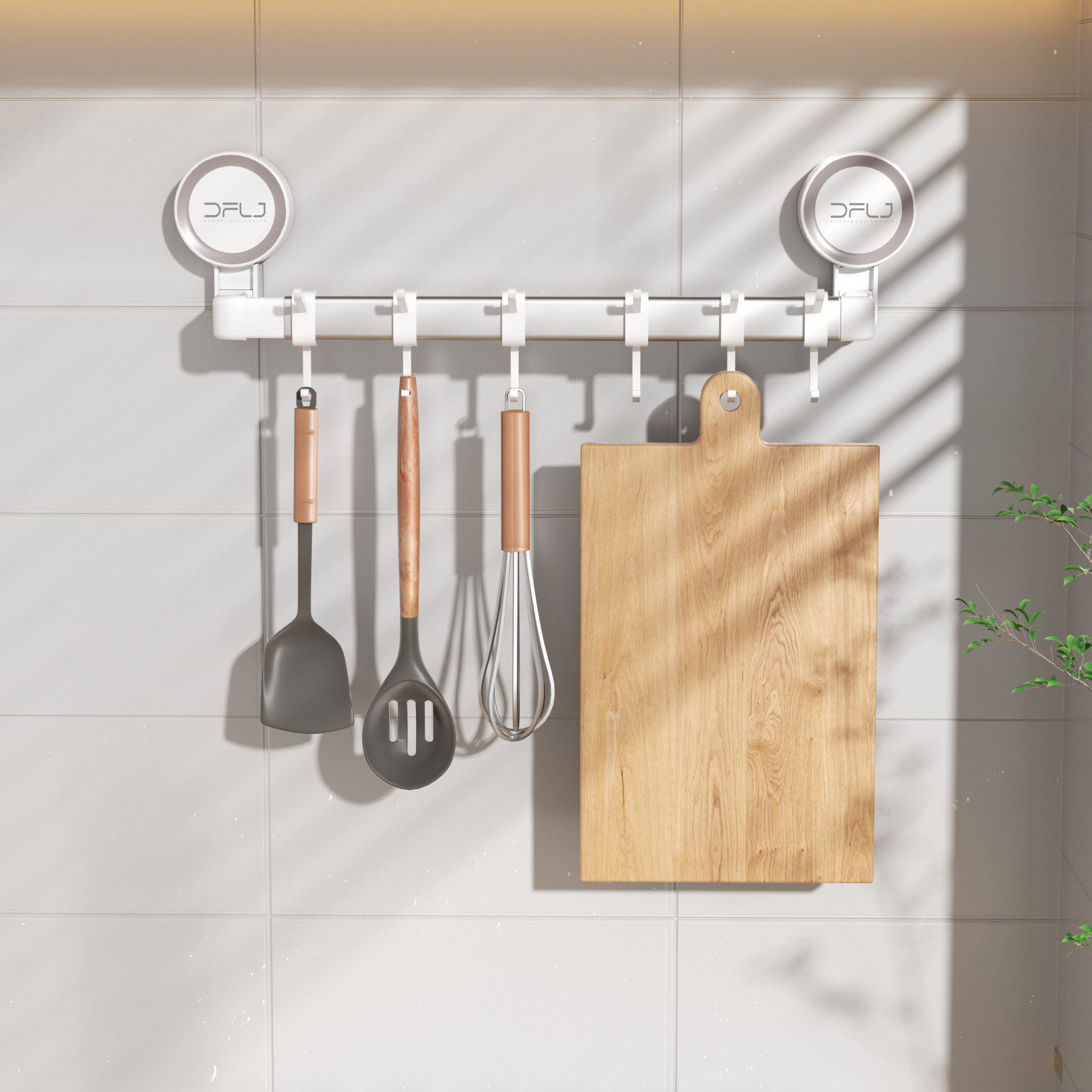 Estante de ventosa de gancho Estante de baño sin perforación Estante de cocina sin perforación Caja de almacenamiento de cosméticos de pared