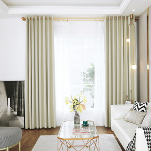 Amazon Cross-Border Fine Linen Full Blackout Curtains Perforated Export Finished Curtains Manufacturer Spot Wholesale Temu Dropshipping