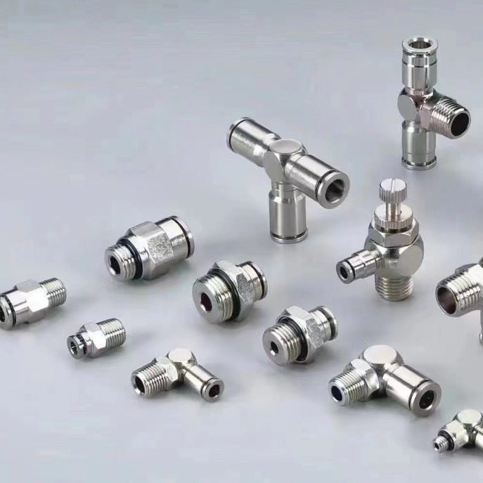 气动快速接头全铜镀镍快插气管接头PC8-02直通高温高压耐腐蚀6mm