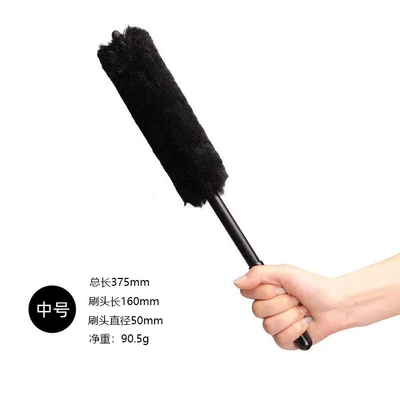 Long-Handled Steel Rim Cleaning Brush, Car cleaning tools - black-medium-net-905g