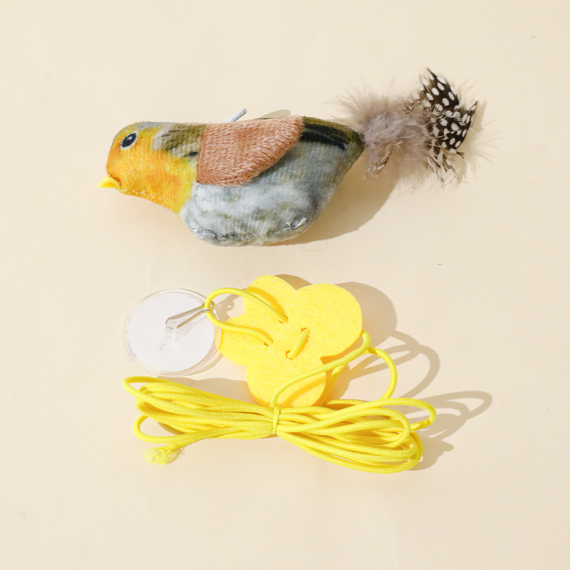 Plato pegajoso para colgar puerta, gato divertido, simulación de pájaro, llamado pájaro, juguete para gatos, artefacto de auto-hola para gatos, suministros para gatos 1.7M