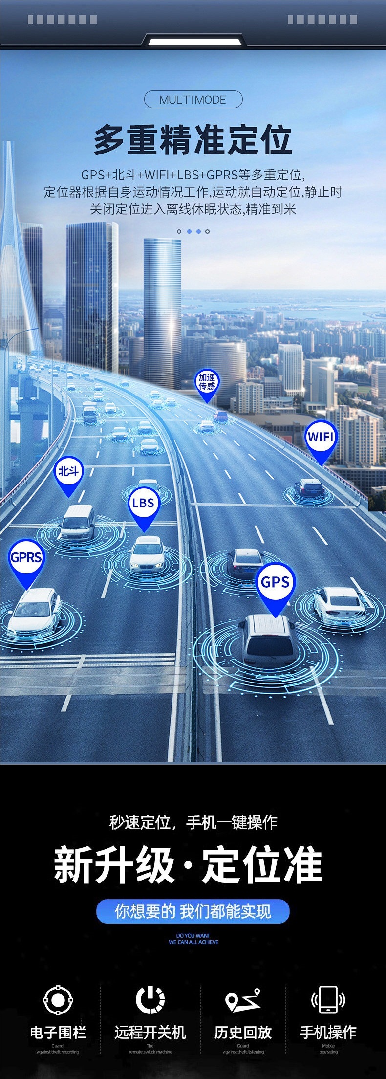 Beidou Tracker Gps Locator Tracking Device Strong Magnetic No-Installation Required Wireless Car Anti-Theft Device with Ultra-Long Standby Time