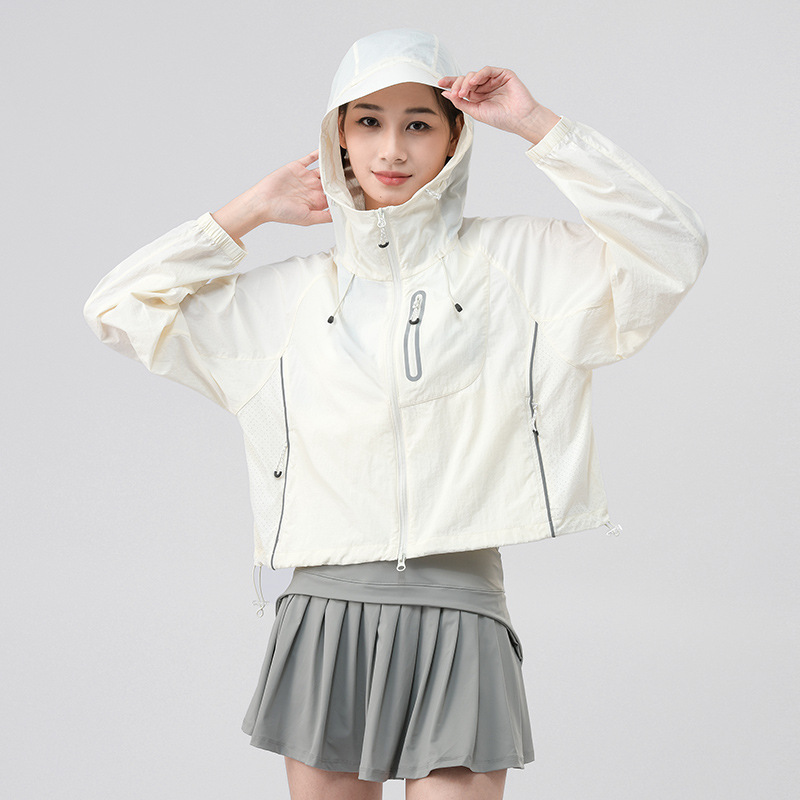 Short women's sun protection jacket, new summer outdoor sports lightweight anti-UV fashion cool skin jacket