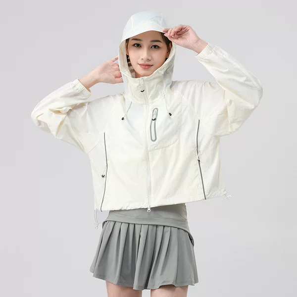 Short women's sun protection jacket, new summer outdoor sports lightweight anti-UV fashion cool skin jacket