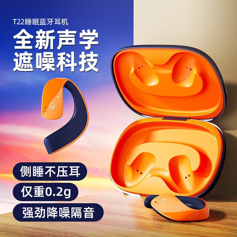 Cross-border new product T22 bone conduction Bluetooth headset mini sports game music clip-on ear-less painless