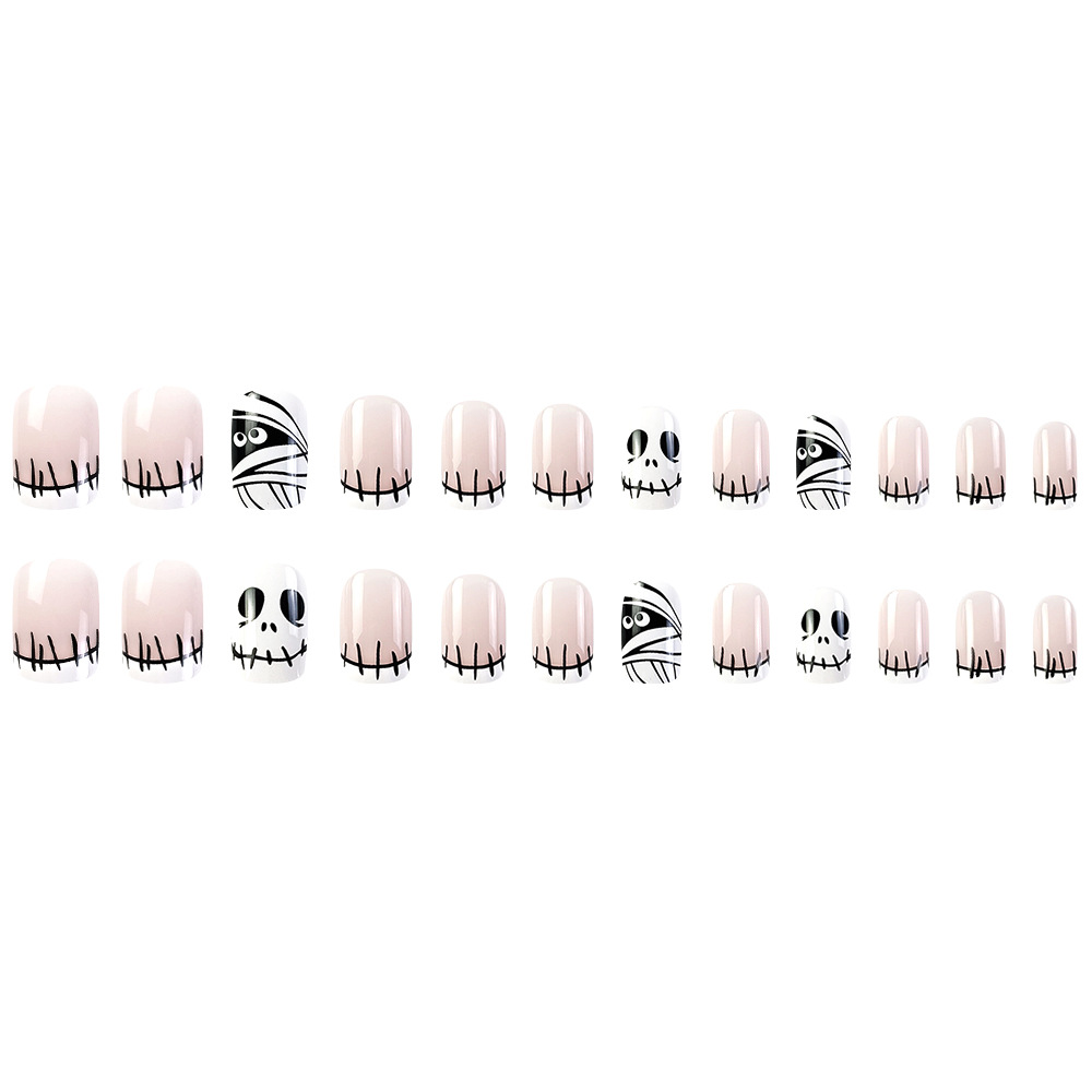 Europa y América momia cráneo falso parche de uñas Wansheng excéntrico desgaste único pieza de uñas 24 unidades en caja image 6