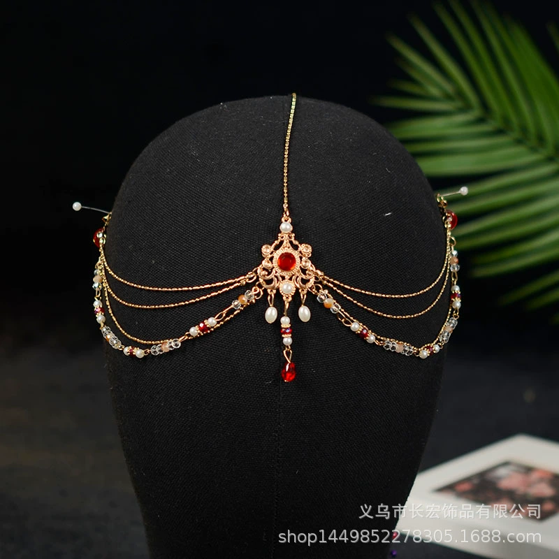 Экзотический головной убор цепочка на лоб украшения на лоб в этническом стиле головной убор Аксессуары Западная принцесса ожерелье стиль ханьфу цепочка для бровей