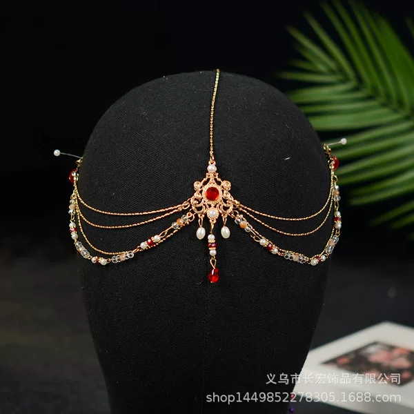 Exotic Headwear, Forehead Chain, Ethnic Style Accessories, Western Princess Necklace, Hanfu Style Eyebrow Chain, Head Chain