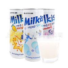 乐天妙之吻牛奶乳味苏打汽水250ml草莓芒果汁碳酸饮料品