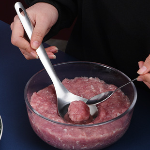 Stainless Steel Meatball Spoon Squeeze Meatball Fish Ball Spoon Household Kitchen Manual Press Ball Spoon Meatball Sub Maker