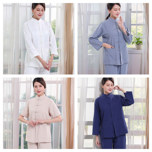 Haiqing Jushi Suit Female Buddha Style Zen Suit Male Zen Style Retro Buddha Suit Summer Spring and Autumn Pure Cotton Suit