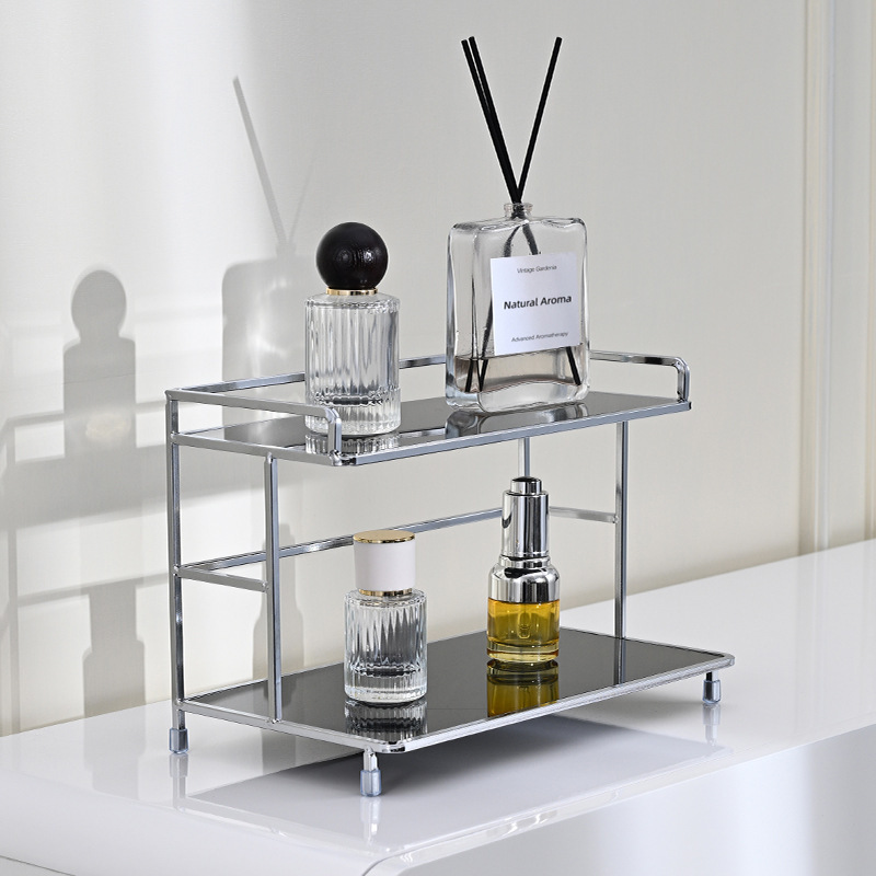 Kitchen Desktop Water Cup Holder Small Storage Rack Bathroom Cosmetics Storage Rack Bathroom Bathroom Workstation Iron Rack