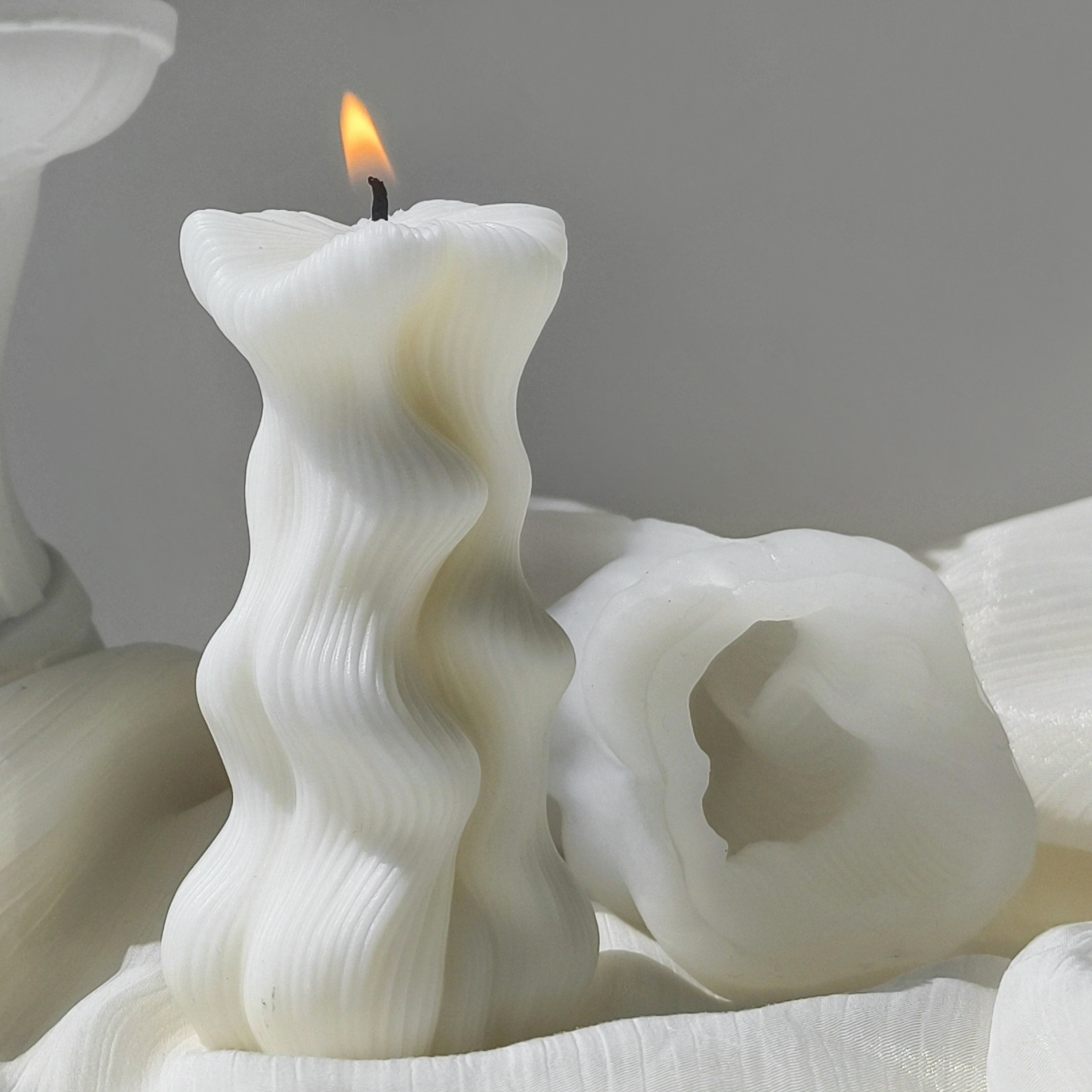 Jiahui Mei columna giratoria molde de cera de bananas diy onda columna vela ornamental abrasivo transfronterizo