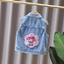 中小女童牛仔马甲2025新款洋气3女孩宝宝库洛米5岁儿童背心上衣潮