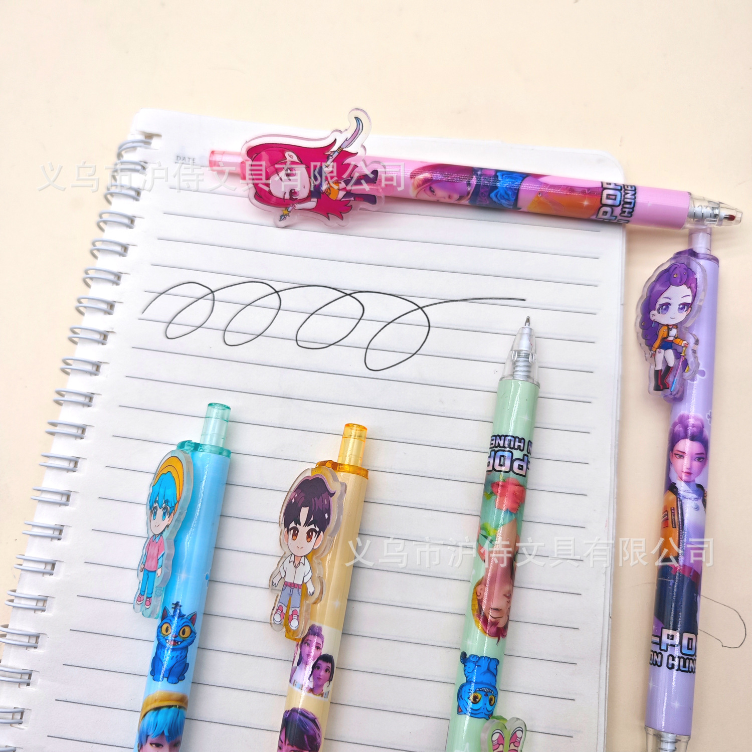 Caza de brujas cartón de dibujos animados K-POP bolígrafo neutro Lumi Zoey imagen de los estudiantes bolígrafo de escritura comercio exterior