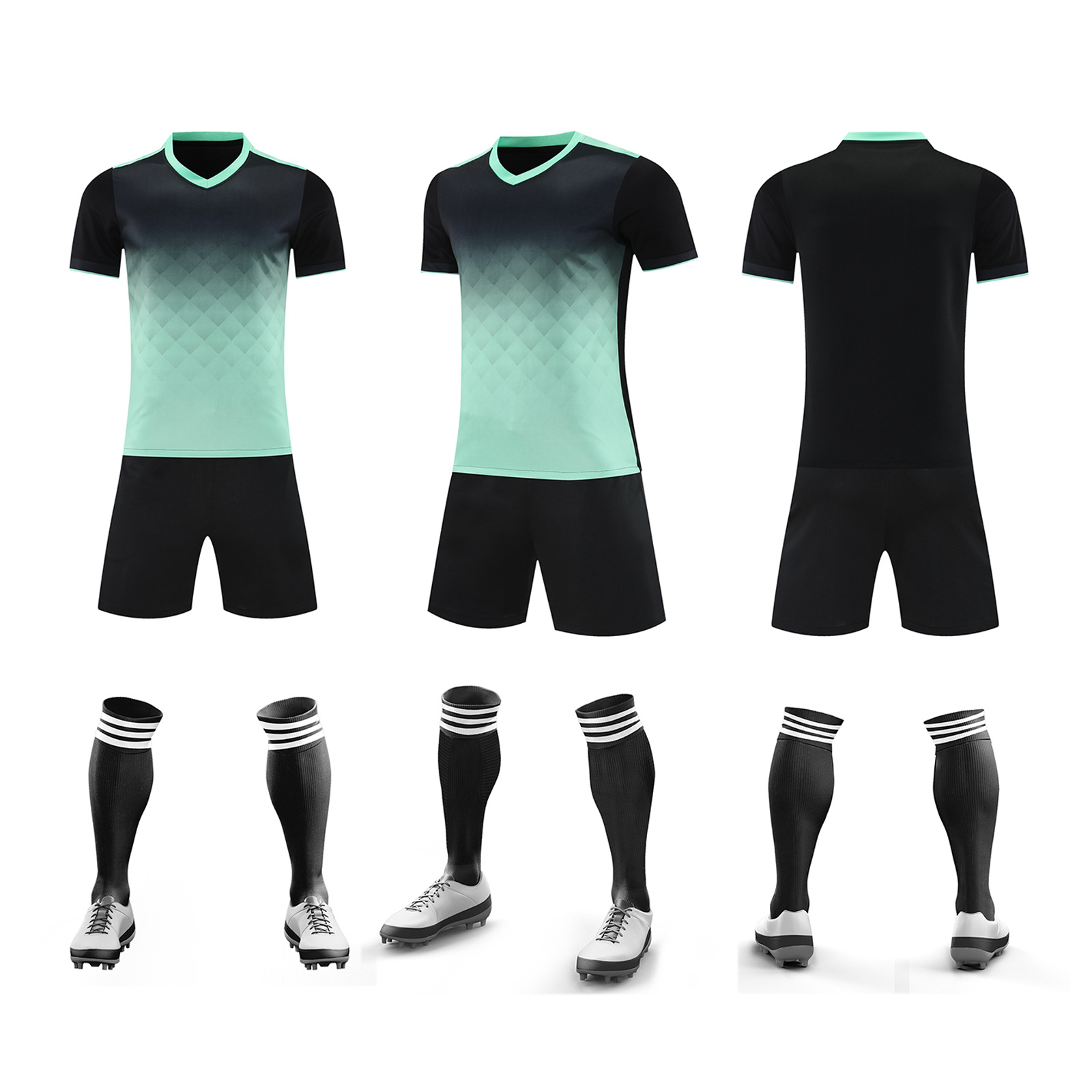 Ropa de entrenamiento de fútbol verano nuevo estudiante adulto ropa de correr al aire libre casual juego de secado rápido ropa de equipo número de impresión ropa de clase