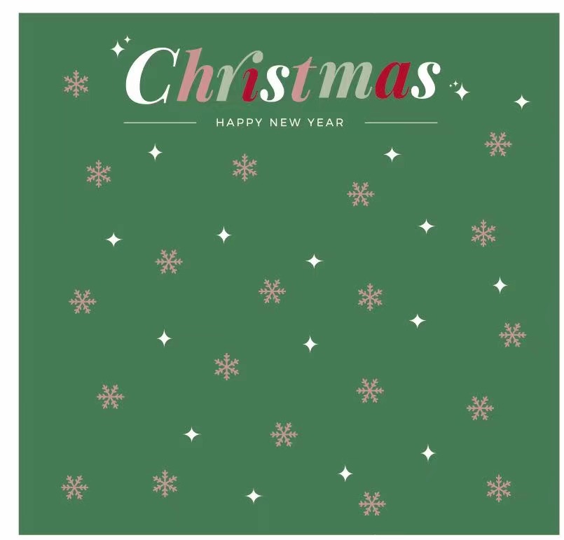 Li Zhiran Papel de regalo de flores de celofán de copo de nieve transparente Regalo de Navidad Papel de regalo de manzana de Nochebuena