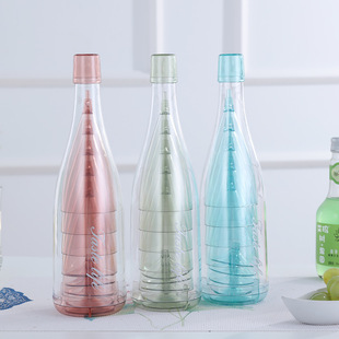 Portable outdoor camping wine champagne drink suit round transparent one set of five cups bar creative wine glass