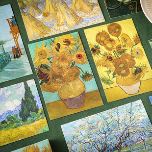 Muran Postcard Van Gogh Art Retro Oil Painting Landscape Greeting Card Gift Blessing Message Card Luminous Box