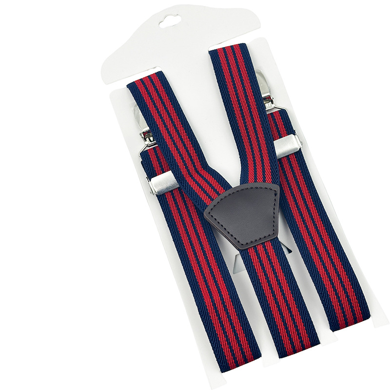 Children's Three-Clip Suspenders for Boys and Girls, Elastic Suspenders with 3 Clips, Y-Shaped Adjustable Elastic Suspenders for Kids