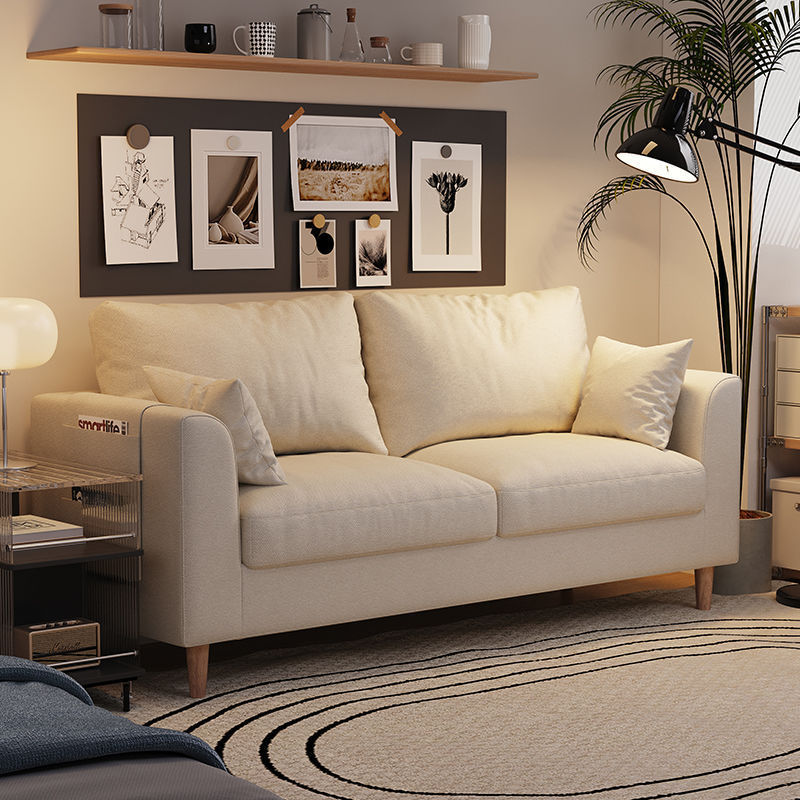 Sofa Small Apartment Living Room Rental House Apartment Bedroom Simple Clothing Store Reception Lazy Fabric Double Sofa