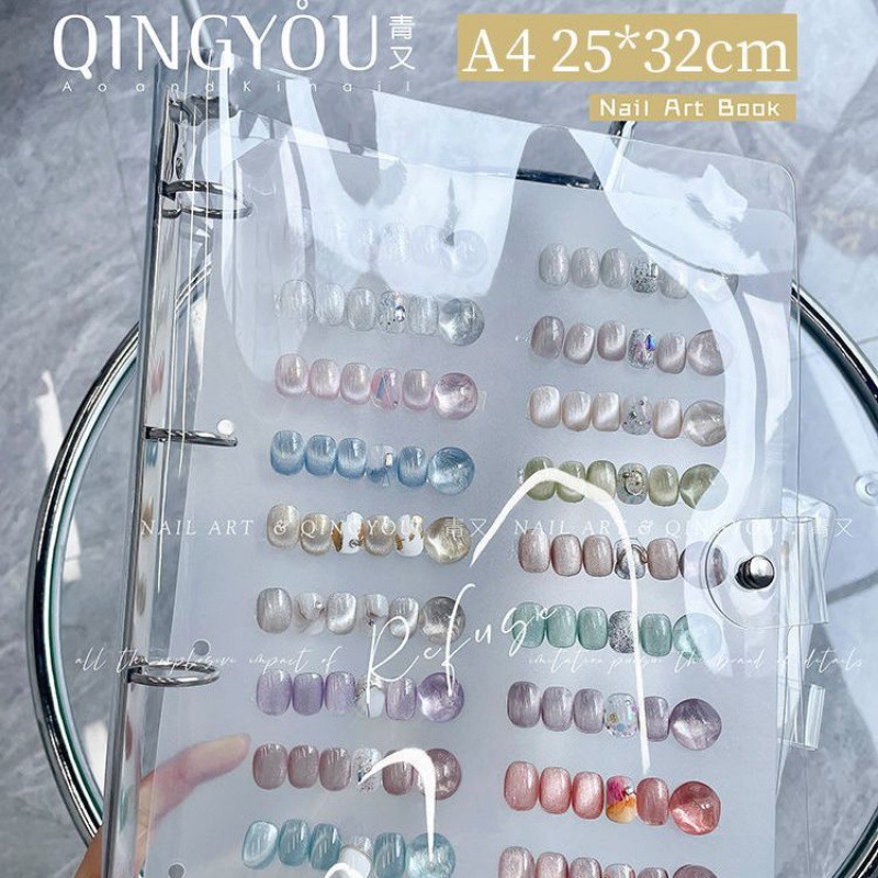 Tablero de Arte de uñas libro de almacenamiento transparente esmerilado tienda pantalla multifuncional acrílico de hojas sueltas tablero portátil desgaste de uñas