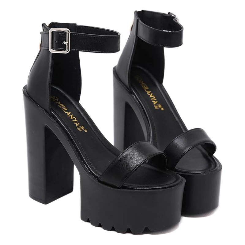 Внешняя торговля в наличии новый летний Коренастый Каблук 15 см ненавидеть Tiangao танец T платформа ночной клуб Супер Высокий каблук Платформа женские сандалии размер 40