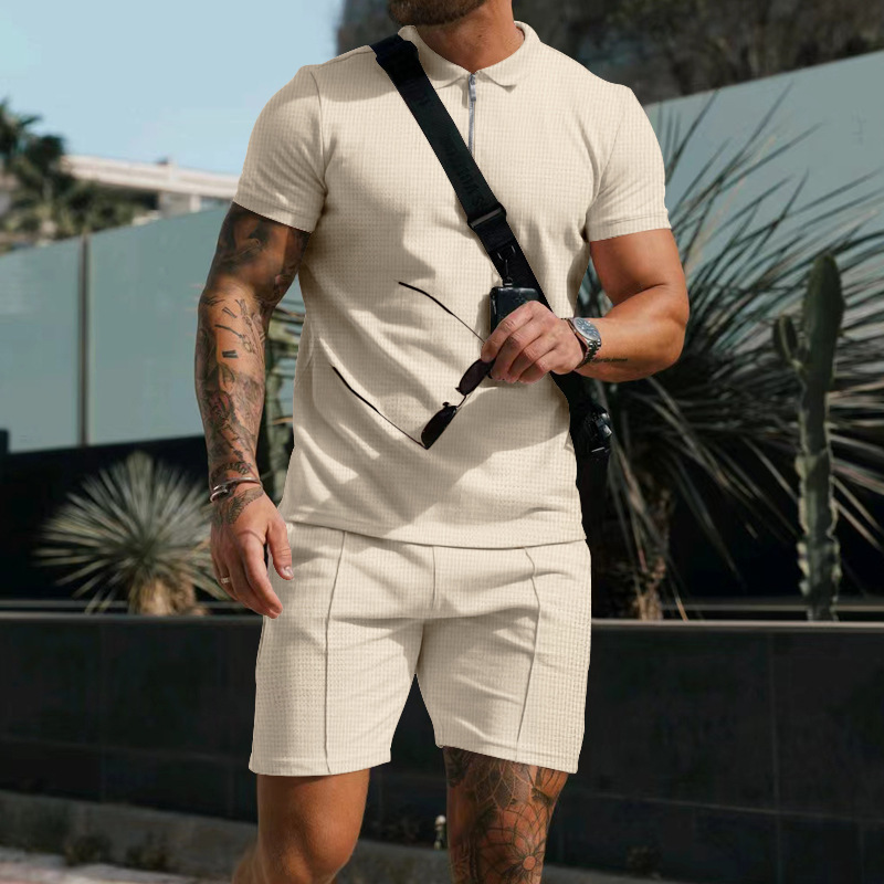 455g Weight Short Sleeve Sleeve Length Polyester Fabric Type Shorts Sets Sets Type 2 Pieces Set Quantity Casual, Daily, Sports Occasion Turndown Neckline Regular Fit Fit Type Solid Color Pattern Summer Season Men's Gender Basic Style Men's Solid Color Basic Turndown Short Sleeve Regular Fit Men's Sets 18