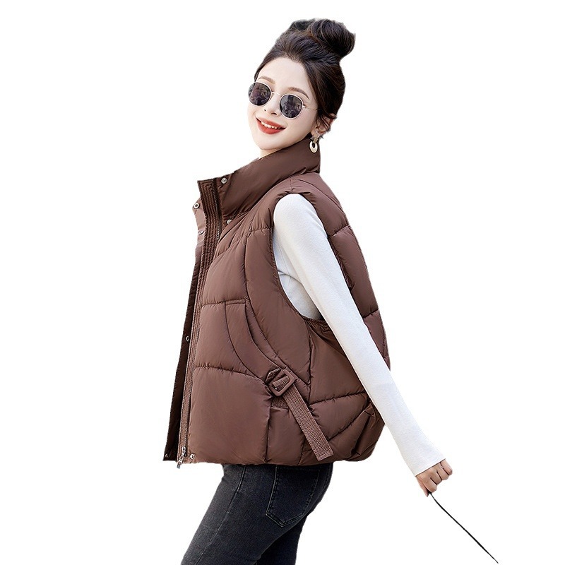 Europa y América trajes de algodón chaleco de otoño y invierno 2024 nuevo algodón plumón corto de corbata corta moda suelta con hombros image 6