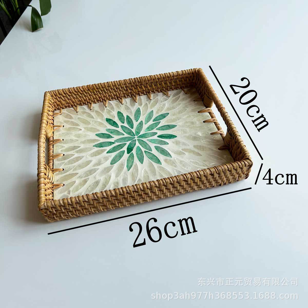 bandeja de conchas de caña, bandeja de conchas de bocadillos, bandeja de pan doméstica, bandeja de té, bandeja de té, mesa de té