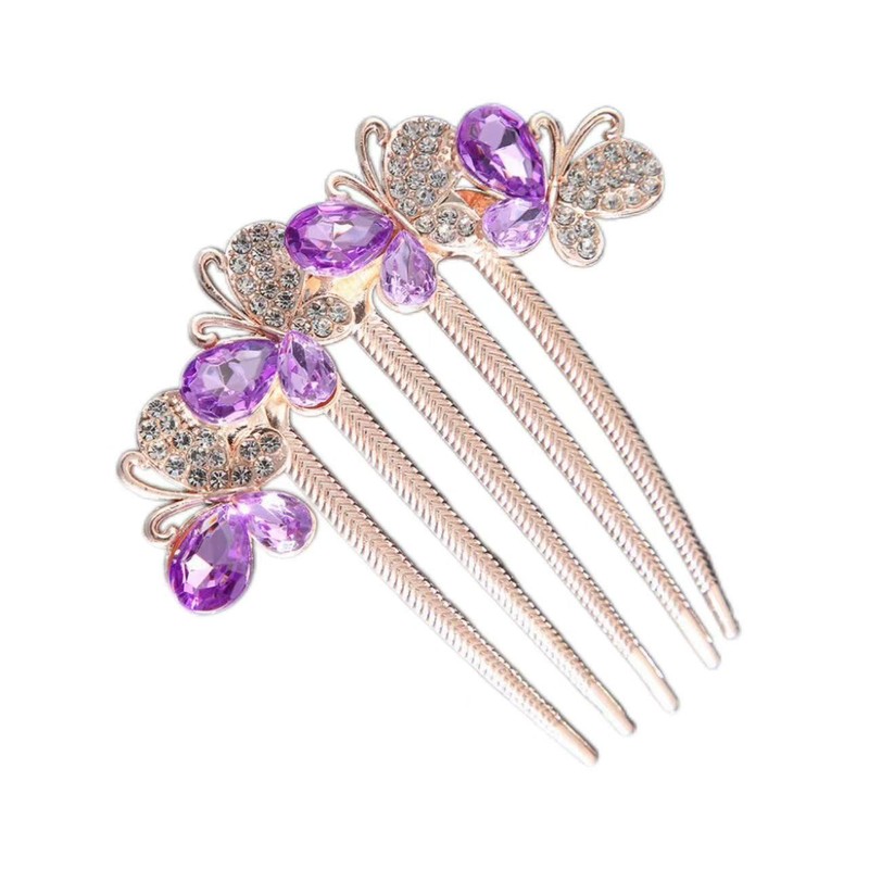 新しいハイエンド合金ダイヤモンドがちりばめられた5本歯のヘアアクセサリー、ポニーテール、後頭部に多用途のヘアピン、ヘアピン、ヘアピン|undefined