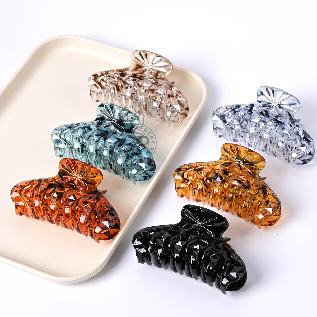 Cross-Border New Diamond Surface High-End Colorful Large Hair Clip Simple Hairpin Versatile Hairpin Wholesale